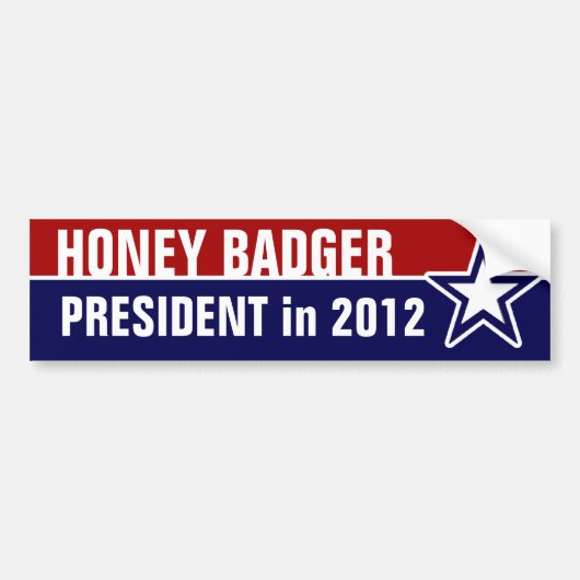 Honey Badger voor President Bumpersticker (Voorkant)