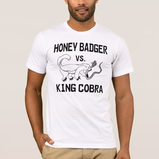 Honey Badger vs. King Cobra T-shirt (Voorkant)