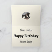 Honey Badger vs Snake Illustration Badass Birthday Kaart (Binnen)