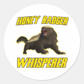 Honey Badger Whisperer Ronde Sticker (Voorkant)