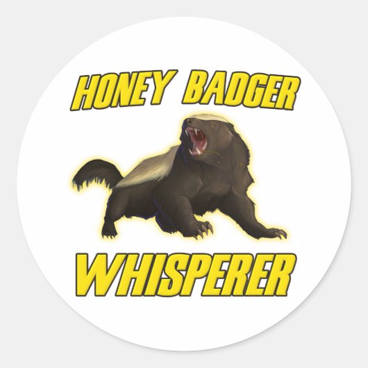 Honey Badger Whisperer Ronde Sticker (Voorkant)