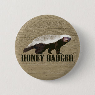 Honey Badger Wild Animal Ronde Button 5,7 Cm