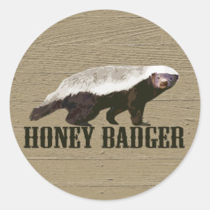 Honey Badger Wild Animal Ronde Sticker