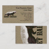 Honey Badger Wild Animal Visitekaartje (Voorkant / Achterkant)