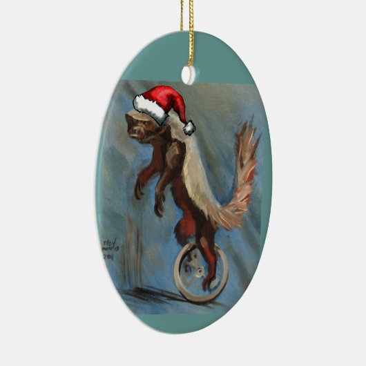 Honey Badger X-mas Keramisch Ornament (Rechts)