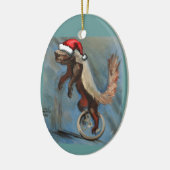 Honey Badger X-mas Keramisch Ornament (Links)