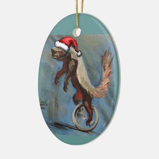 Honey Badger X-mas Keramisch Ornament (Links)