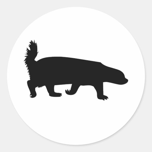 Honey Badger Zwart Ronde Sticker (Voorkant)