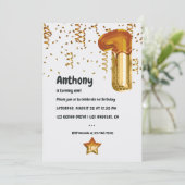 Honey Balloon 1e Verjaardag uitnodiging (Staand voorkant)