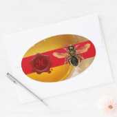 HONEY BE RED WAX SEAL MONOGRAM, BEEKEEPER OVALE STICKER (Envelop)