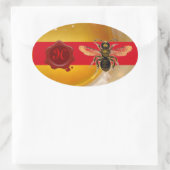 HONEY BE RED WAX SEAL MONOGRAM, BEEKEEPER OVALE STICKER (Tas)