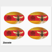 HONEY BE RED WAX SEAL MONOGRAM, BEEKEEPER OVALE STICKER (Vel)