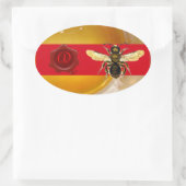 HONEY BE RED WAX SEAL MONOGRAM, BEEKEEPER OVALE STICKER (Tas)