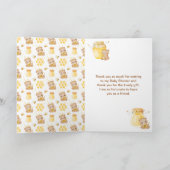 Honey Bear Baby Shower Bedankkaart (Binnen)