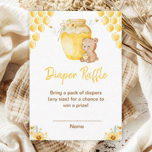 Honey Bear Baby Shower Luier Raffle Informatiekaartje