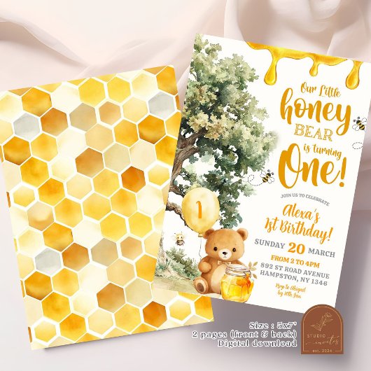 Honey Bear wordt één verjaardag Kaart