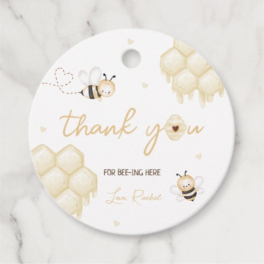 Honey Bee 1e verjaardag Bedankjes Labels (Voorkant)