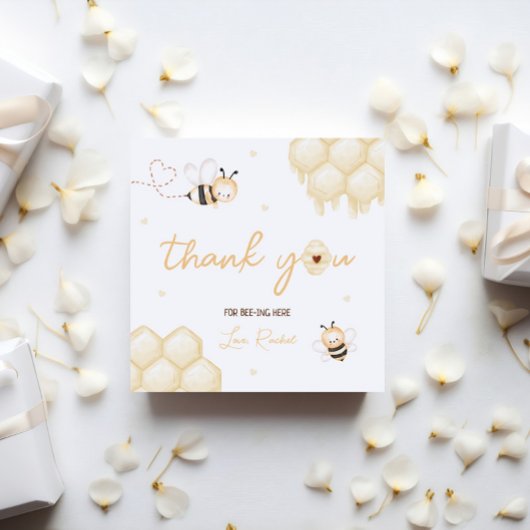 Honey Bee 1e verjaardag Bedankjes Labels