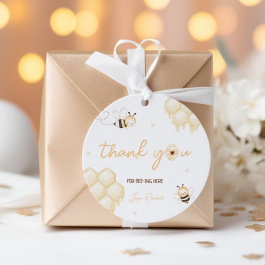 Honey Bee 1e verjaardag Bedankjes Labels