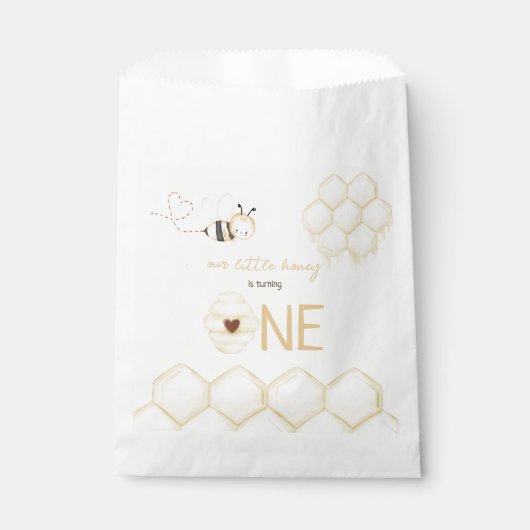 Honey Bee 1e verjaardag Bedankzakje (Voorkant)