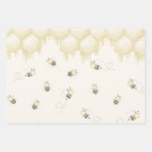 Honey Bee 1e verjaardag Inpakpapier Vel (Voorkant 3)