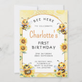 Honey Bee 1e verjaardag Kaart (Voorkant)