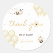 Honey Bee 1e verjaardag Ronde Sticker (Voorkant)