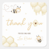Honey Bee 1e verjaardag Vierkante Sticker (Voorkant)