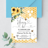 Honey Bee 1st Bee Party Verjaardag Kaart