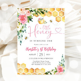Honey Bee 1st Birthday Invitation Kaart