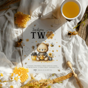 Honey Bee 2e Verjaardag Beer Verjaardag Party Kaart