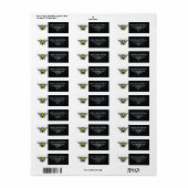 Honey Bee Apiary Hive Retouradres Etiket (Full Sheet)