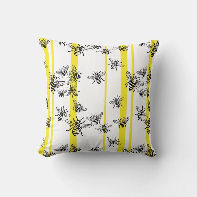 Honey Bee Baby Blanket Kussen (Voorkant)