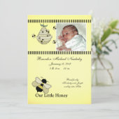 Honey Bee Baby Geboorteaankondiging Aankondiging (Staand voorkant)