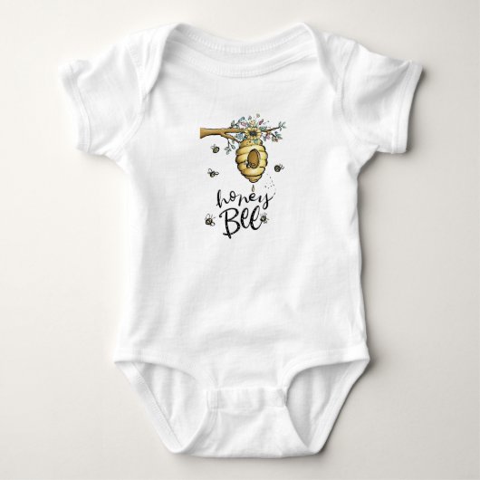 Honey Bee Baby Outfit, Bumblebee Romper (Voorkant)