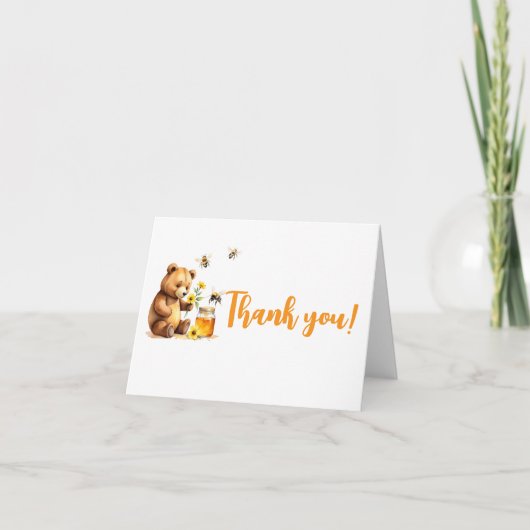 Honey Bee Baby shower Bedankt Card (Voorkant)