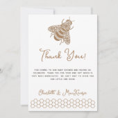 Honey Bee Baby shower Bedankt Card Kaart (Voorkant)