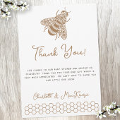 Honey Bee Baby shower Bedankt Card Kaart