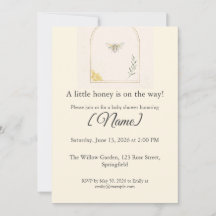 Honey Bee Baby Shower, Bewerkbaar