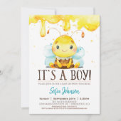 Honey Bee Baby shower Boy Invitation Kaart (Voorkant)