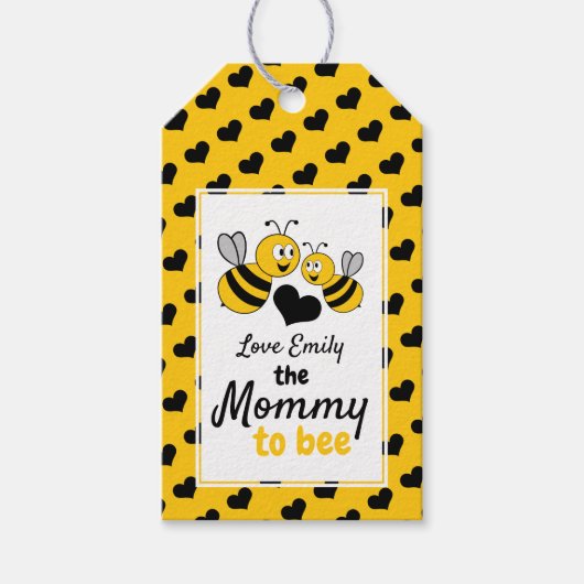 Honey Bee, Baby shower dank je wel Cadeaulabel (Voorkant)