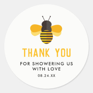 Honey Bee Baby shower Dank u Favor Ronde Sticker
