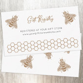 Honey Bee Baby shower Gift Registry Informatiekaartje