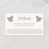 Honey Bee Baby shower Gift Registry Informatiekaartje (Voorkant)