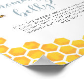 Honey Bee Baby shower Hoe groot is mama's buik Poster (Hoek)