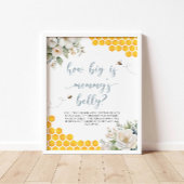 Honey Bee Baby shower Hoe groot is mama's buik Poster