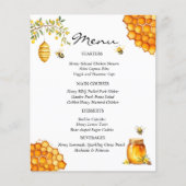 Honey Bee Baby shower Menu Kaart (Voorkant)