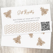 Honey Bee Baby shower QR Code Gift Registry Informatiekaartje