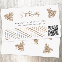 Honey Bee Baby shower QR Code Gift Registry Informatiekaartje