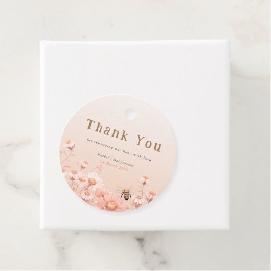 Honey Bee Babyshower Dank u Label (In situ)